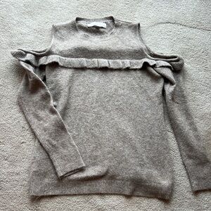 LOFT Off-the-Shoulder Sweater - Taupe